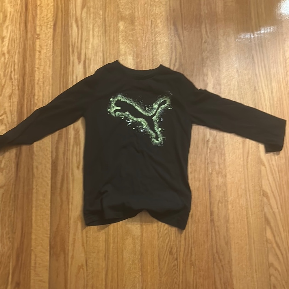 Puma Black Long Sleeve Tee Classic Design